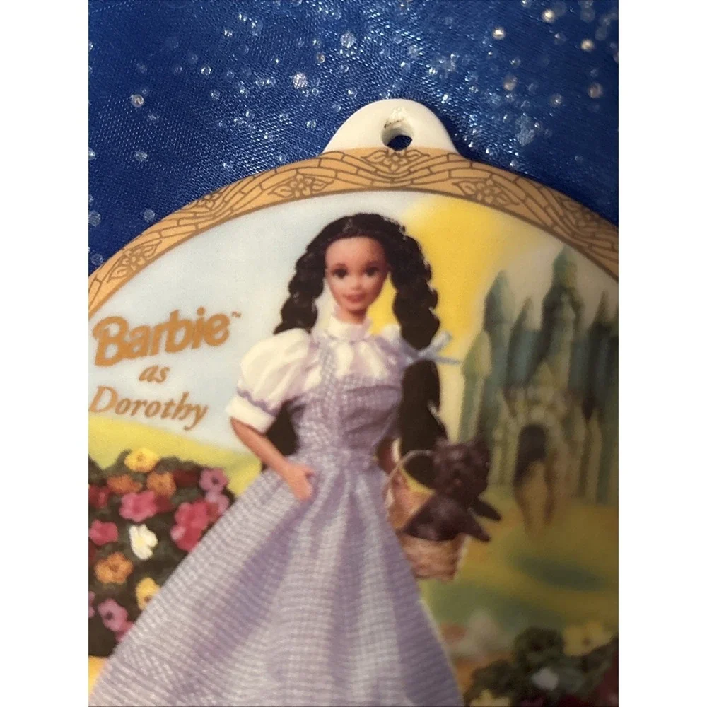 Enesco Barbie As Dorothy Porcelain Christmas Ornament 1996 Wizard of Oz #5372